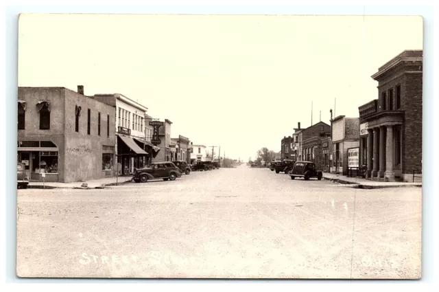 Highmore Himore SD South Dakota Main Street View Postcard RPPC Red Owl Marshall