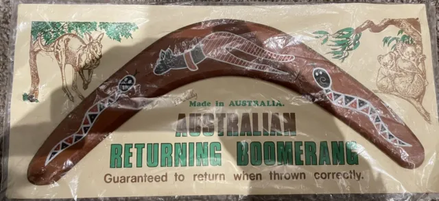 NEW Australian Returning Boomerang Kangaroo Design Sealed with Instructions