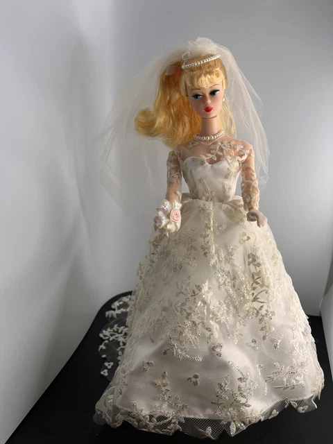 Vintage Bride Barbie 1958 Reproduction 1997 Red Hair fully completed With Garter