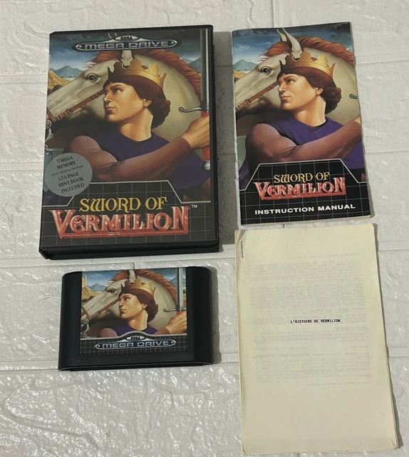 Jeu Sword Of Vermilion Sega Megadrive - Complet Avec Boîte Et Notice - Bon état (défauts Esthétiques)