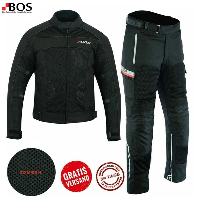BOSmoto Motorrad Textil Anzug 2-Teiler - Sommer Kombi Mit CE Protektoren