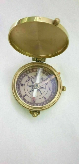Boussole Montre De Poche Rétro En Cuivre - Couvercle Rabattable Pour Camping Randonnée Bateau