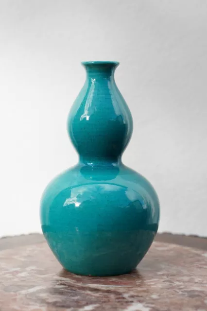 Chinese Turquoise Glazed Porcelain Double Gourd Vase