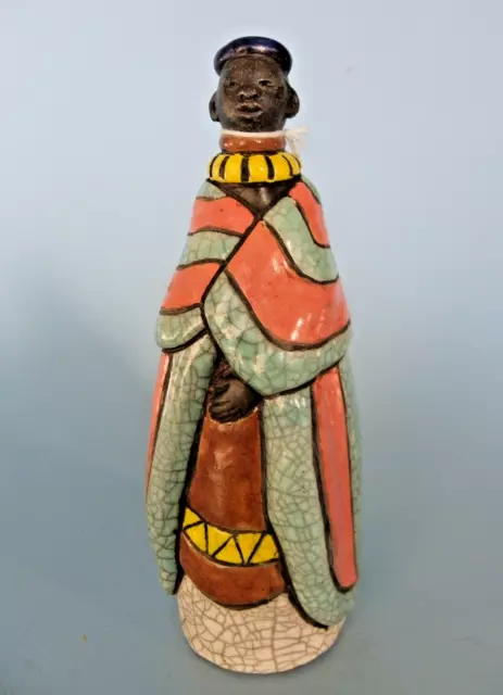 Raku Crazy Clay Studio Handmade Figurine So. Africa Gerhard de Beer 9" New
