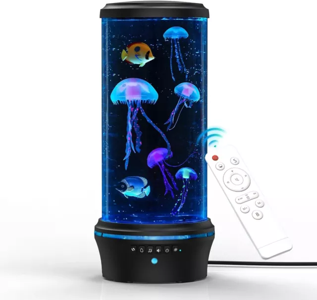 LED Jellyfish lave Night Light - Colonne type avec fonction musicale Bluetooth A