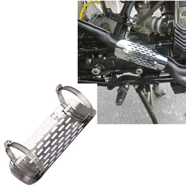 Motorcycle Chrome Heat Shield Universal For Exhaust Muffler Pipe Cover