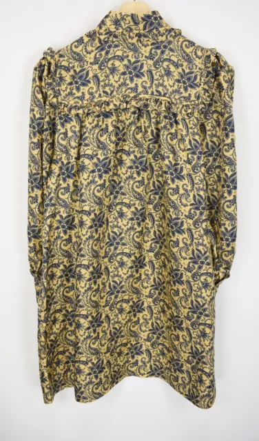 SANDRO Harmonie Dress Women's (EU) 36 Mini Silk Ruffle Paisley Long Sleeve 2