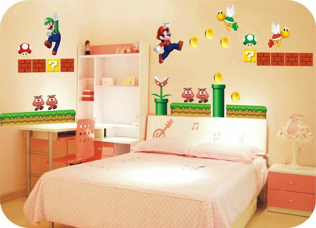 SUPER MARIO GIANT Removable Wall Decor Vinyl Decal Stickers Nursery ...