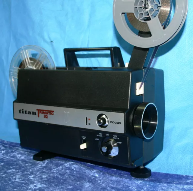 TITAN TRIMATIC IQ  DUAL 8mm SILENT MOVIE PROJECTOR.   NEW 100W LAMP, SERVICED A1