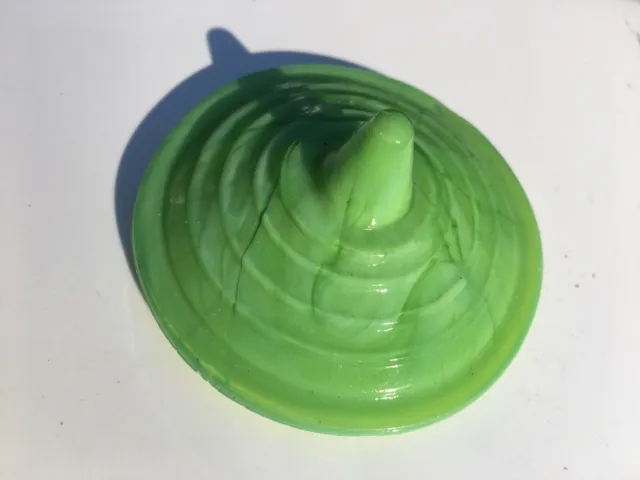 Early Akro Agate Teapot LID Jadeite Green Marbled Slag Glass Child’s Toy Tea Set