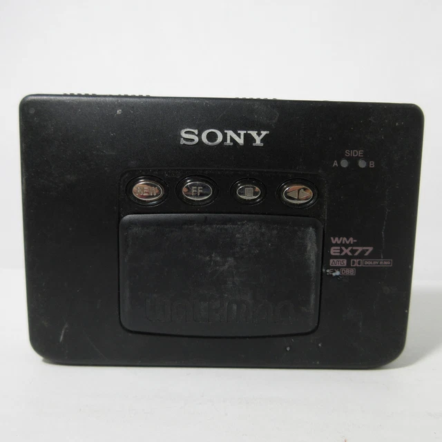 SONY WALKMAN CASSETTE Player Wm-Ex77 Black Vintage Rare Not Working ...