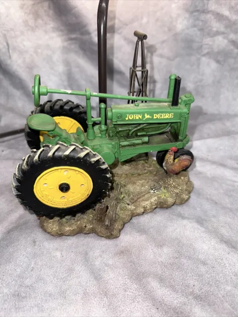 Vintage 1999 John Deere Tractor Table Lamp with White Shade Model DL20M Working