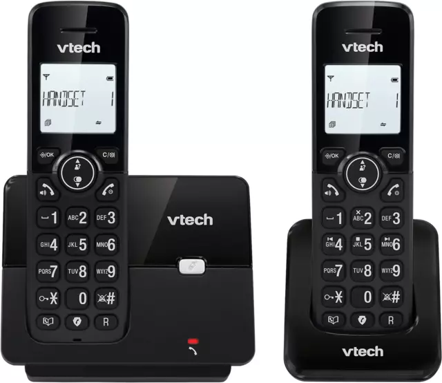 Vtech CS2001 Schnurloses Telefon Mit 2 Mobilteilen, ECO+ Modus, Festnetztelefon,