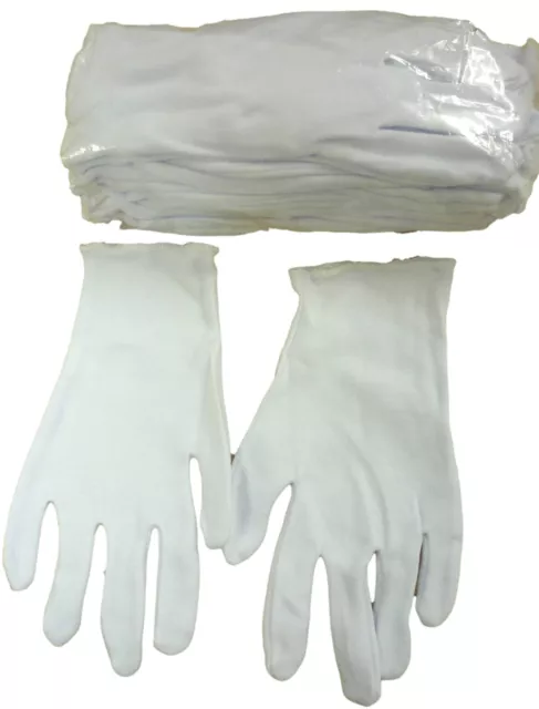 White 100% Cotton Gloves PACK of 10 XS -XXL Beauty/Photo/Medical/Eczema