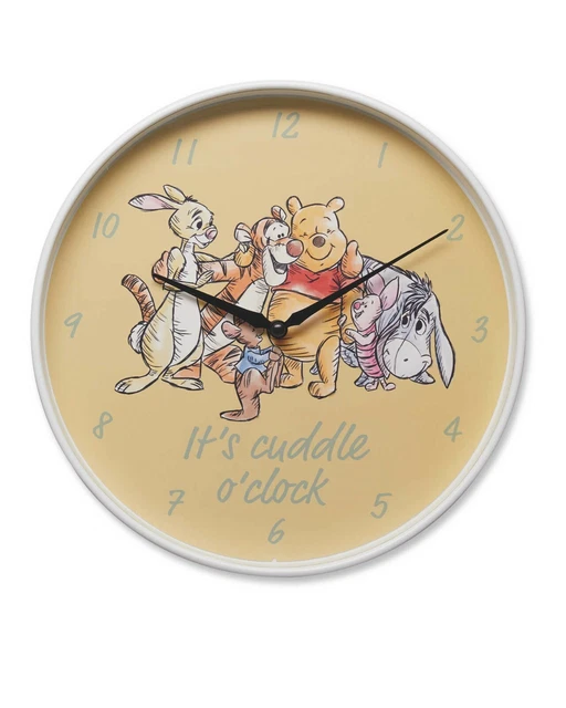 DISNEY WINNIE THE Pooh and Friends 'It's Cuddle O'Clock' No Tick Wall