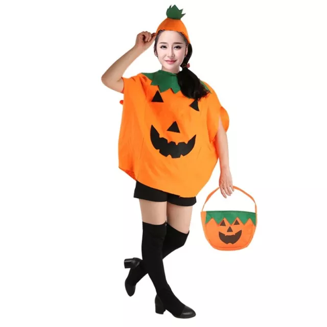 Citrouille Halloween Cosplay Costume Orange Top Hat Tote Bag Set J4O17805