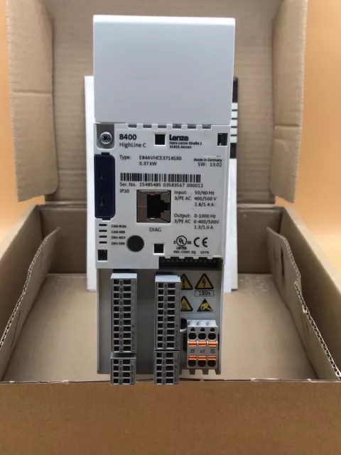 LENZE  E84AVHCE3714SX0 INVERTER DRIVES 8400 ,HIGHLINE C ,0.37kW 3/PE AC 400/500V