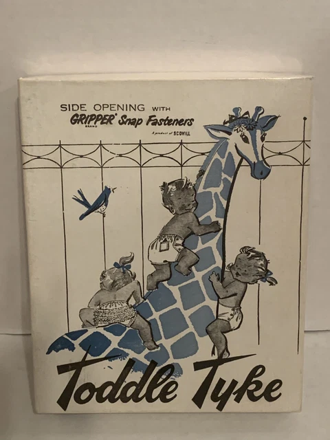 Sujetador de pañales Toddle Tykes de colección década de 1950 caja vacía utilería efímera