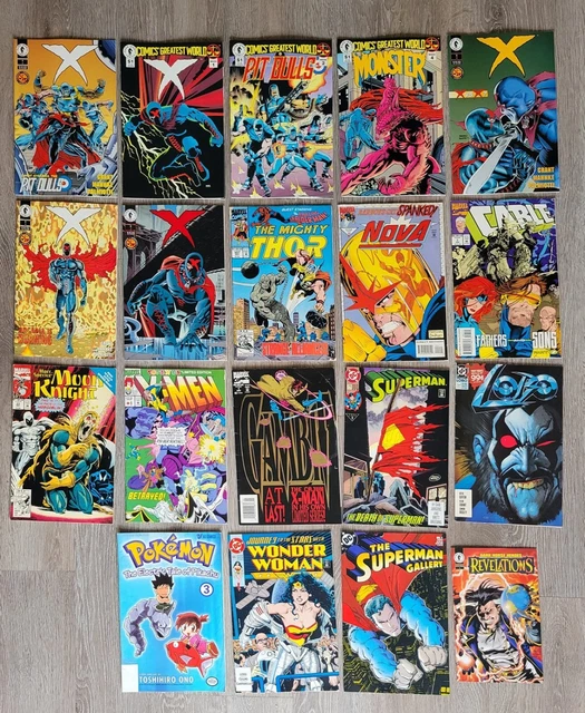 1990s DC, Marvel, Dark Horse & Pokemon Comics - Superman, Nova & More 19 Comics
