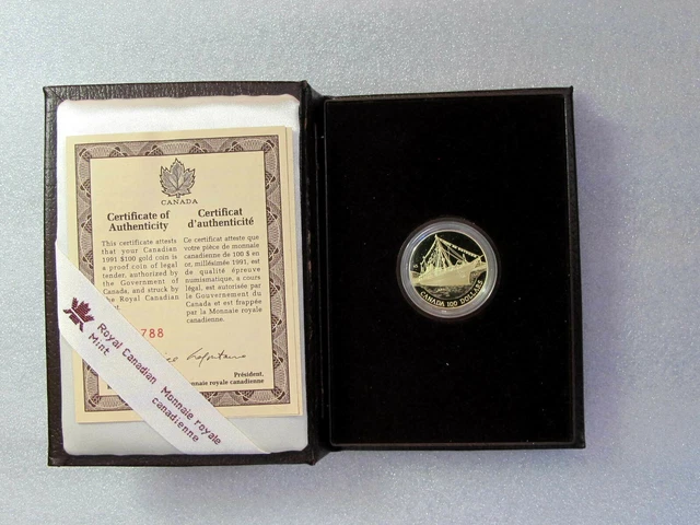 1991 CANADA $100 DOLLARS GOLD COIN 1/4 Troy Oz. EMPRESS OF INDIA PROOF