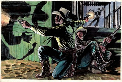 Tavola originale Tex Willer e Kit Carson LUCA VANNINI spari nella notte 