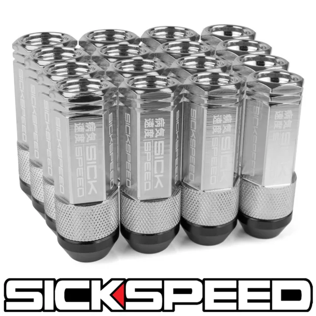 SICKSPEED 16PC Chrome Aluminium Étendu 50MM 2 PC Écrou Écrous Roues 1/2X20 N30