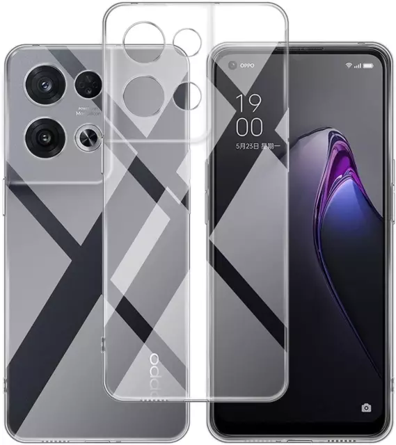 For OPPO Reno 8 Pro 5G Case, Slim Clear Silicone Shockproof TPU Gel Phone Cover