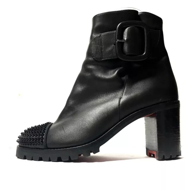 Auth CHRISTIAN LOUBOUTIN - Black Leather Women's Boots