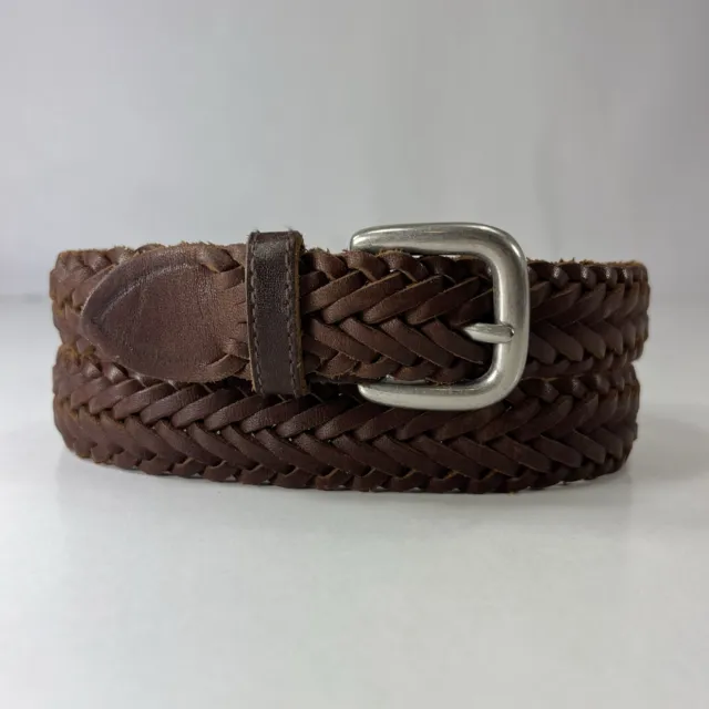 Old Navy Kids Brown Braided Genuine Leather Belt - Youth/Kids Size 24