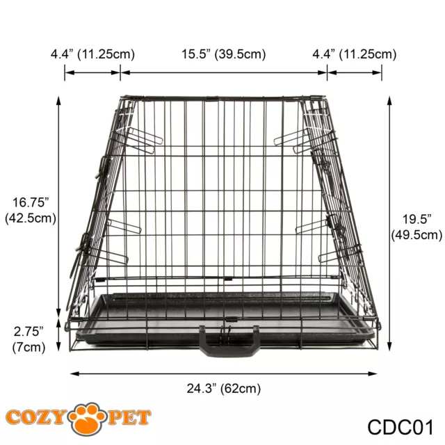 Car Dog Cage par animal confortable 24 pouces caisse de voyage pour chiot petite taille CDC01 2