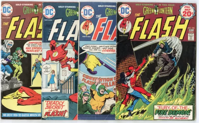 Flash #230, 231, 233 - 237, 239  avg. VG+ 4.5 ow/white pages  DC  1974  No Resv