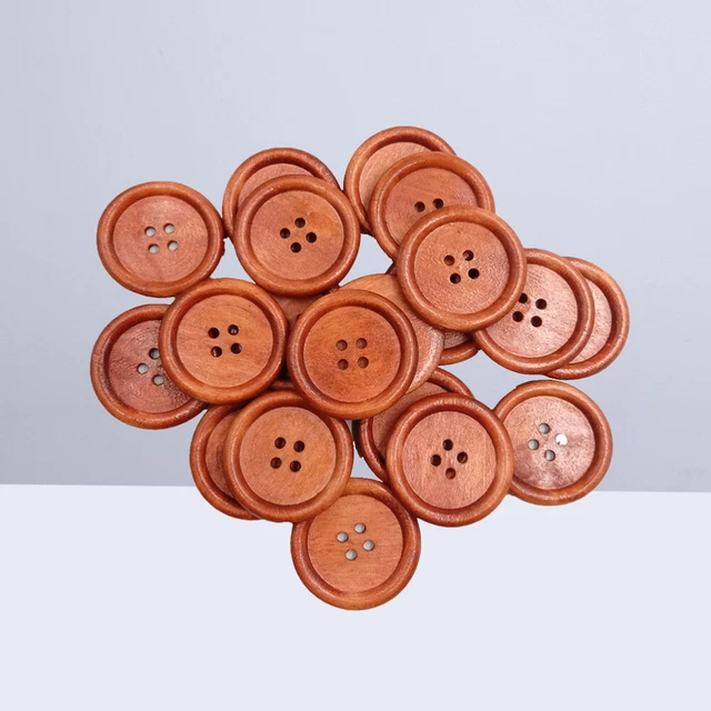 Bottoni In Legno Fatti A Mano - 150 Pezzi, Diametro 15mm E 20mm, Con Scritta 'Handmade With Love' - Foto 3