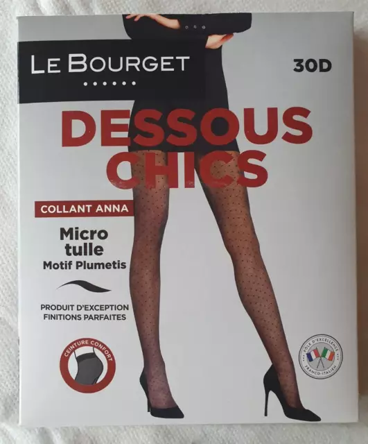 Collants neuf noir taille 3 Dessous Chic Anna 30D, marque Le Bourget