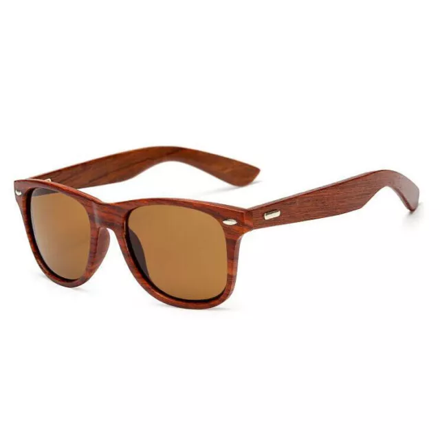 Square Imitation Wood Frame Sunglasses Men Women Wooden Temple Classic Glasses