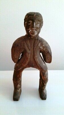 Exceptional Antique Primitive Hand Carved Wooden Figure of Man - Adirondacks