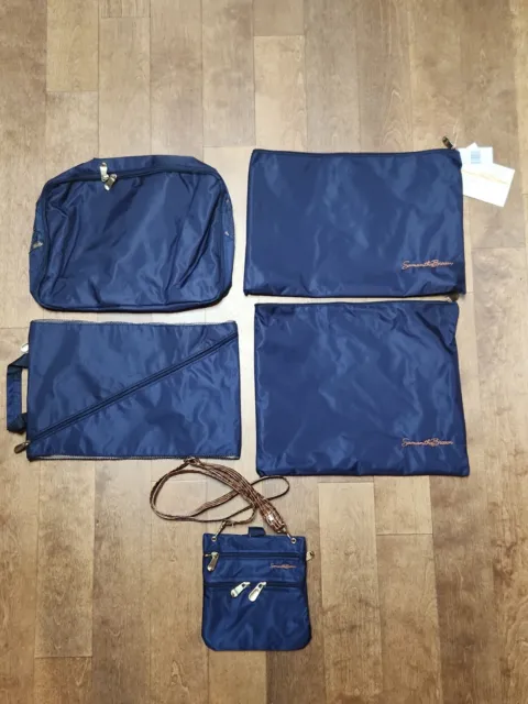 Samantha Brown Travel Survival Kit Five (5) Piece Set. Navy/Camel New with tags