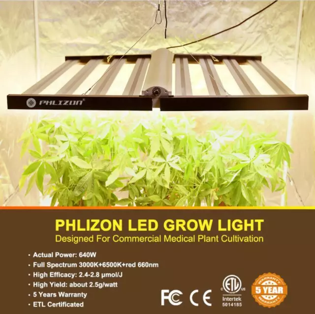 640W 240W PRO Samsung LED Grow Light Foldable Bar Strip Indoor Hydroponics Plant