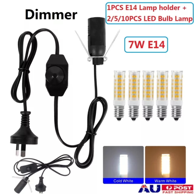 E14 1.8m Salt Lamp Power Cord Cable & Dimmer Control ON/OFF Button Switch Bulb