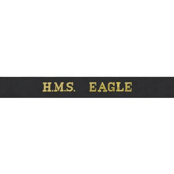 HMS Eagle Woven Royal Navy Cap Tally Band | Genuine Issue Full Length Ribbon