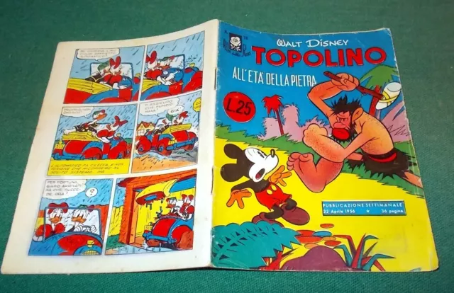 ALBI della ROSA n. 76 "Topolino all'Età della Pietra" Mondadori originale 1956
