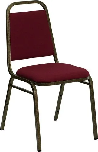 10 PACK Banquet Chair Burgundy Fabric Restaurant Chair Trapezoidal Back Stacking
