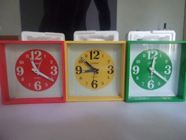 Sveglia GOLDBUHL vintage DESIGN antica da collezione arancione orologio tavolo 