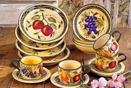 Dinner Ware Set 16 Pc Tuscany Fruit Ceramic Dinner Ware Set 16 Pc Tuscany Fruit Ceramic