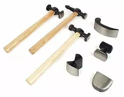Coffret set de marteau et tas pour carrossier 7 pièces outils garage  atelier bricolage 3402029/2