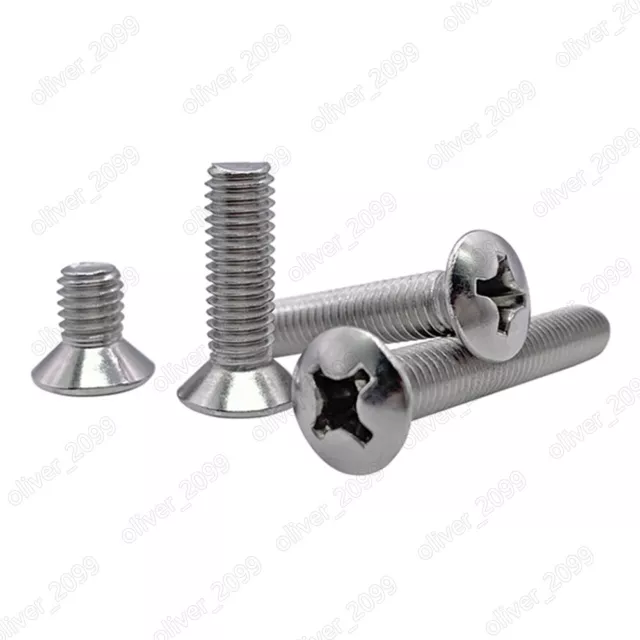 304 viti a testa rialzata controaffondate in acciaio inox Phillips 6# 8# 10# 1/4