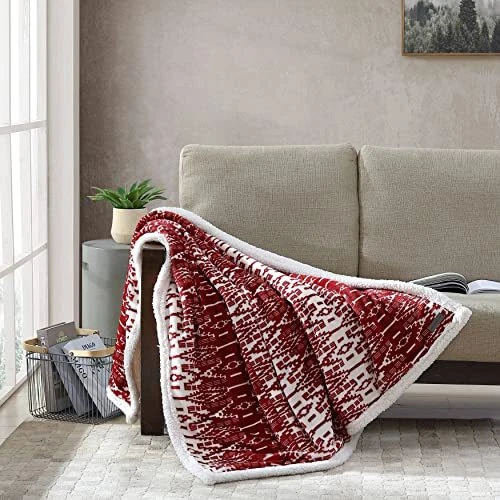 Eddie Bauer Ultra-Plush Collection Throw Blanket-Reversible Sherpa Fleece Cov...