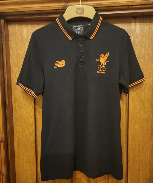 LIVERPOOL NEW BALANCE Black Orange Kids Polo Shirt Size XLB