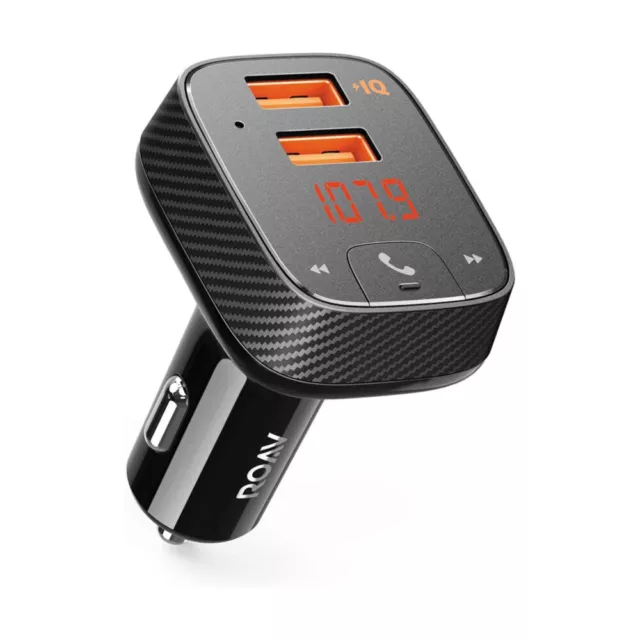 Roav SmartCharge F2 Bluetooth FM Transmitte, Autoladegerät mit Bluetooth, 2 USB