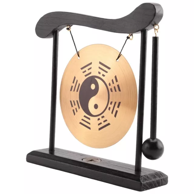 Desktop Gong - Feng Shui Brass Gong Desktop Ornament with Stand and Mallet,8470