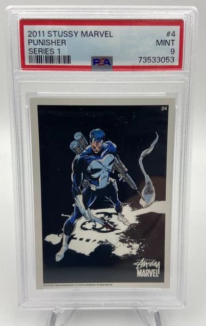 2011 STUSSY MARVEL Series 1 PUNISHER Card #4 grade PSA 9 RARE POP only 10 higher
